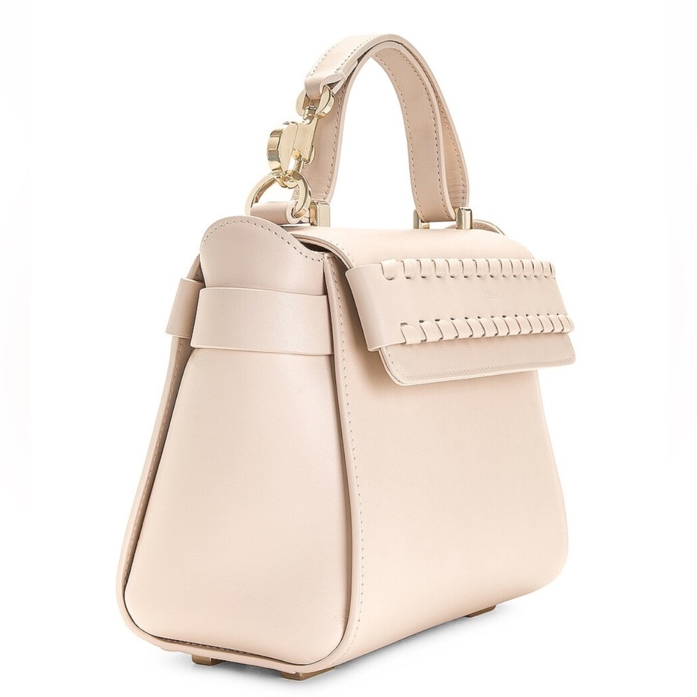 Chloé Nacha Small Top Handle Leather Bag in beige nude NWT - Picture 6 of 16